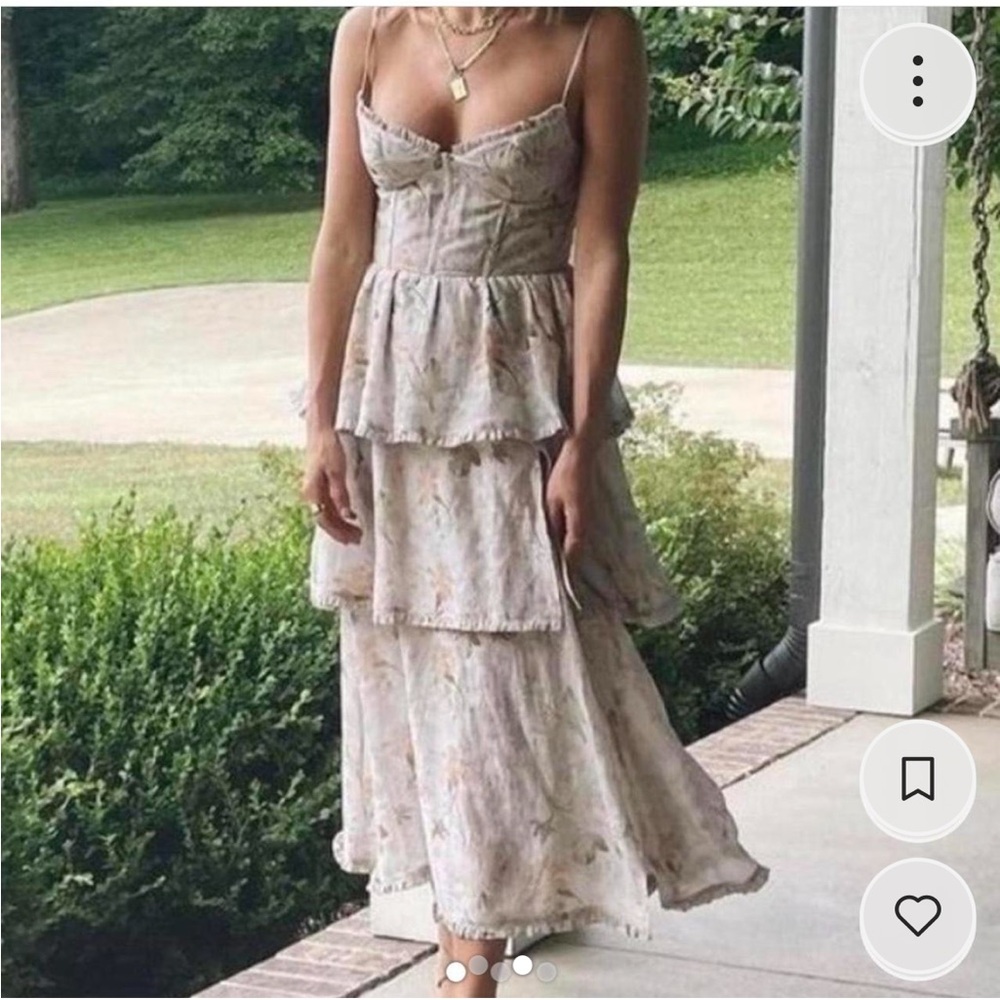 V. Chapman Strapless Floral Dress